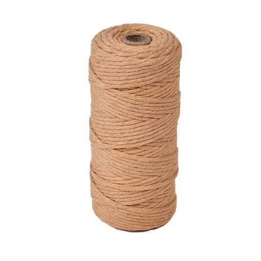 cordon algodon para macrame 3mms rollo 100mts color canela 0