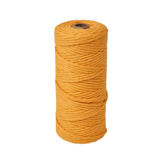 cordon algodon para macrame 3mms rollo 100mts color amarillo oro 0