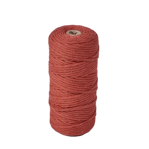 cordon algodon para macrame 3mms rollo 100mts color rojo indio 0