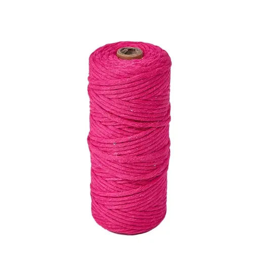 cordon algodon para macrame 3mms rollo 100mts color rosado oscuro 0