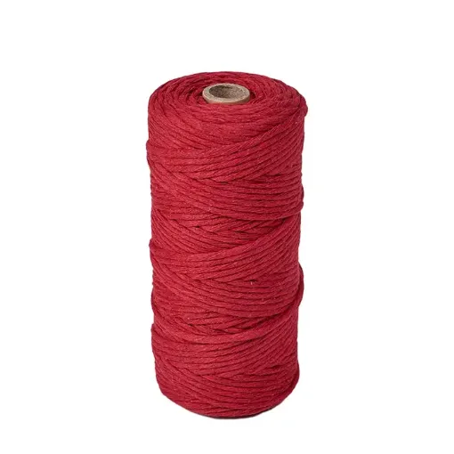 cordon algodon para macrame 3mms rollo 100mts color carmesi 0