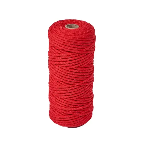 cordon algodon para macrame 3mms rollo 100mts color rojo 0