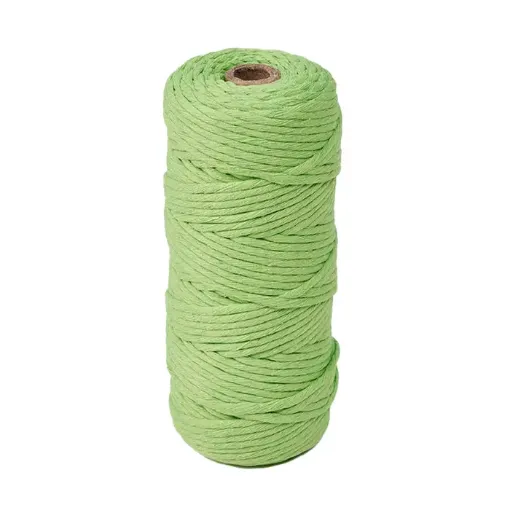 cordon algodon para macrame 3mms rollo 100mts color verde amarillento 0