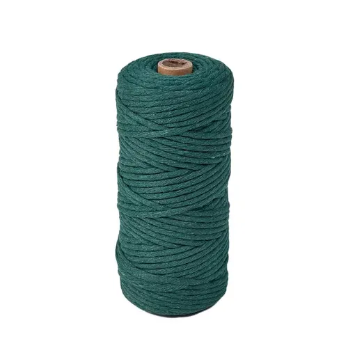 cordon algodon para macrame 3mms rollo 100mts color verde oscuro 0