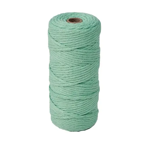 cordon algodon para macrame 3mms rollo 100mts color verde agua claro 0