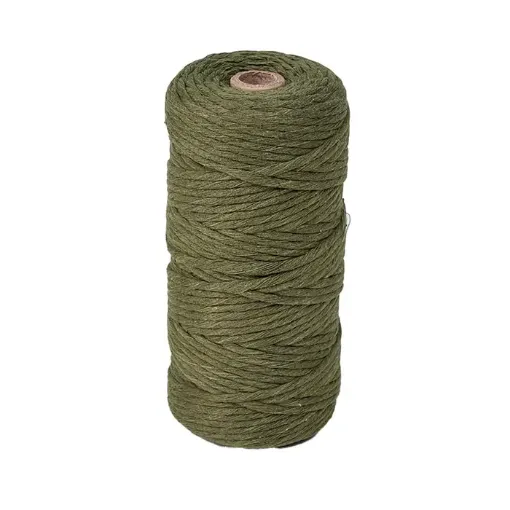 cordon algodon para macrame 3mms rollo 100mts color verde oliva 0