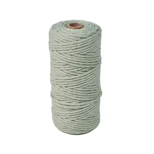 cordon algodon para macrame 3mms rollo 100mts color verdemar 0
