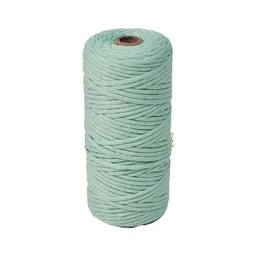 cordon algodon para macrame 3mms rollo 100mts color aguamarina 0