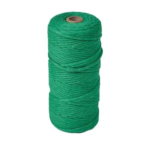 cordon algodon para macrame 3mms rollo 100mts color verde 0