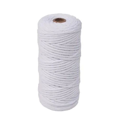 cordon algodon para macrame 3mms rollo 100mts color blanco 0