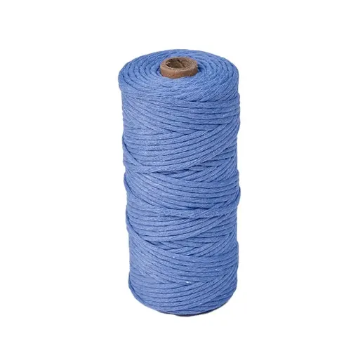 cordon algodon para macrame 3mms rollo 100mts color azul celeste 0