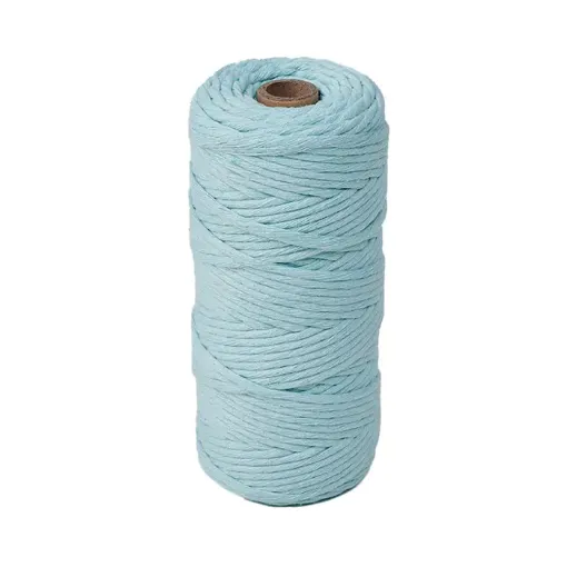 cordon algodon para macrame 3mms rollo 100mts color celeste claro 0