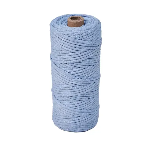 cordon algodon para macrame 3mms rollo 100mts color azul claro 0