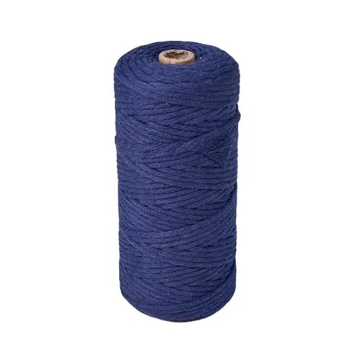 cordon algodon para macrame 3mms rollo 100mts color azul medianoche 0