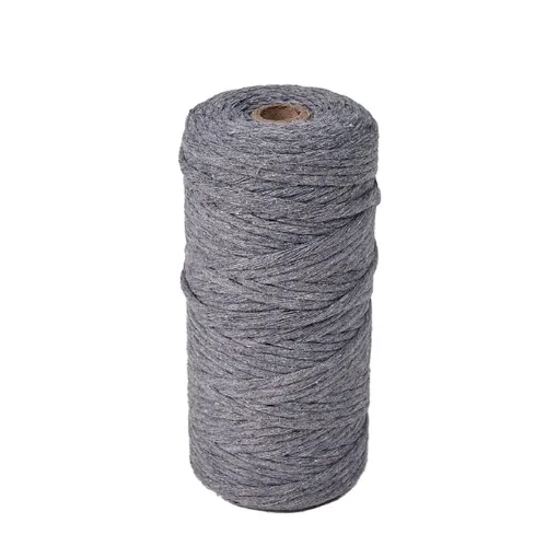 cordon algodon para macrame 3mms rollo 100mts color gris 0