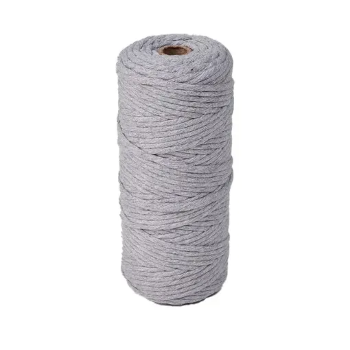 cordon algodon para macrame 3mms rollo 100mts color plateado 0