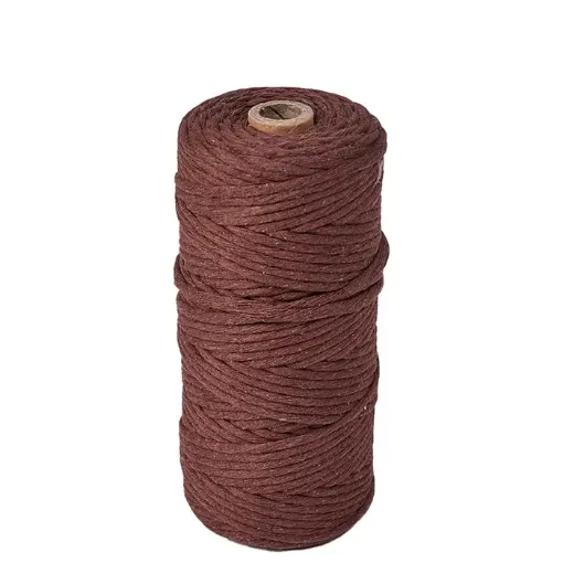 cordon algodon para macrame 3mms rollo 100mts color marron oscuro 0