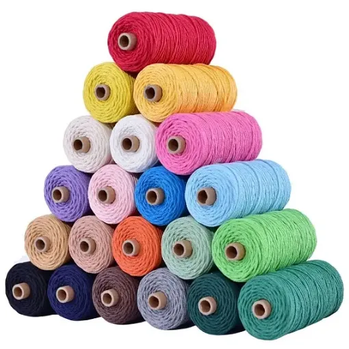 cordon algodon para macrame 3mms rollo 100mts variedad colores 0