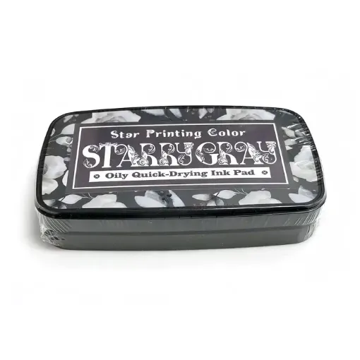 almohadilla tinta al aceite para sellos ink pad abc para scrapbooking 95x55x22mms color gris 0
