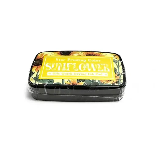 almohadilla tinta al aceite para sellos ink pad abc para scrapbooking 95x55x22mms color amarillo 0