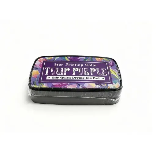 almohadilla tinta al aceite para sellos ink pad abc para scrapbooking 95x55x22mms color purpura 0