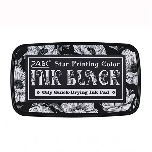 almohadilla tinta al aceite para sellos ink pad abc para scrapbooking 95x55x22mms color negro 0