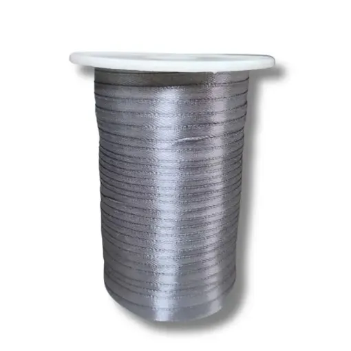 cinta raso doble faz satinada no 1 6mm por 100mts color plateado 0