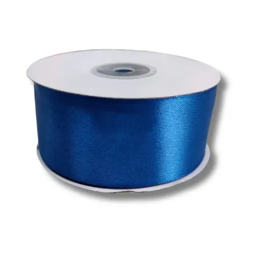 cinta raso doble faz satinada no 9 40mms rollo 30mts color azul medio 0
