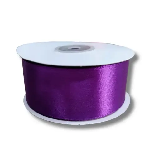 cinta raso doble faz satinada no 9 40mms rollo 30mts color violeta 0