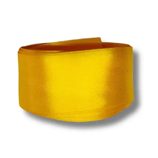 cinta raso doble faz satinada no 9 40mms por 5mts color amarillo fuerte 0