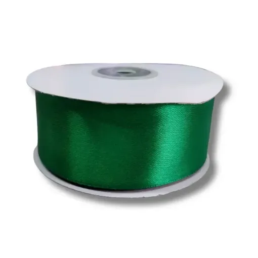 cinta raso doble faz satinada no 9 40mms rollo 30mts color verde medio 0