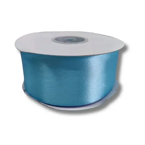 cinta raso doble faz satinada no 9 40mms rollo 30mts color celeste claro 0