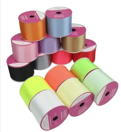 cinta raso doble faz satinada no 9 40mms rollo 30mts variedad colores 0