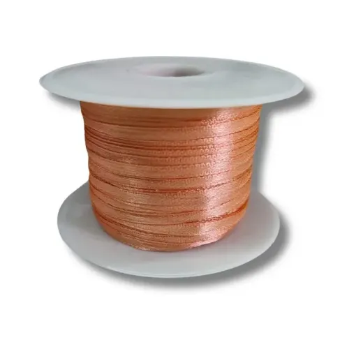 cinta raso doble faz satinada no 0 3mm por 100mts color salmon 0