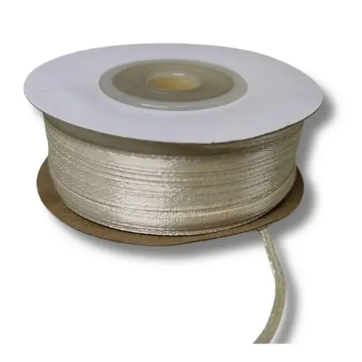 cinta raso doble faz satinada no 0 3mm por 100mts color marfil 0
