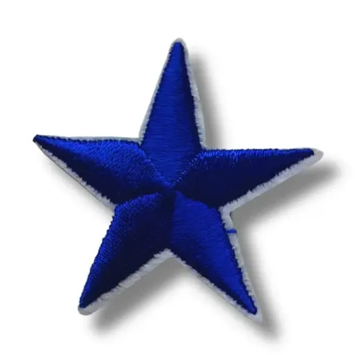 aplique parche bordado termoadhesivo para tela modelo estrella azul 40mms 0