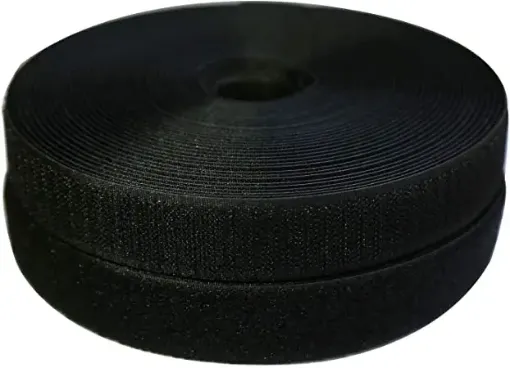 velcro con adhesivo 20mms ancho felp pin color negro rollo 25 mts 0
