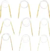 set 14 agujas circulares mango madera 80cms x14 medidas diferentes 9