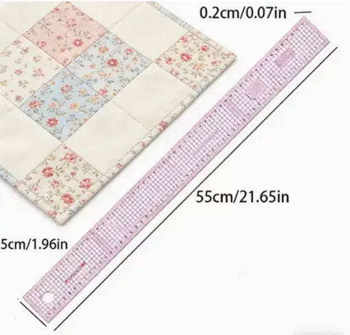 regla acrilico flexible multifuncional para realizar patrones costura nro b 22 cuadricula 55x5cms 0