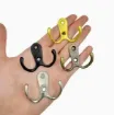 percha metal gancho doble horizontal medida 50x41mms tornillos color bronce por 15 unidades 1