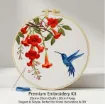 kit para bordar 20x20cms incluye tela hilos agujas sin bastidor motivo impreso colibri 1