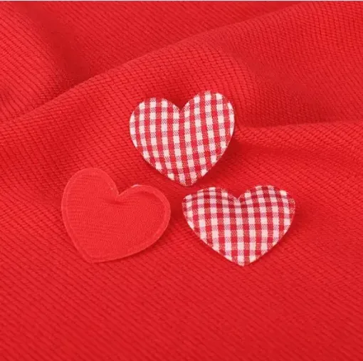 aplique parche tela doble cara modelo corazon rojo 32x27mms x10 unidades rojo cuadrille 0