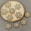 aplique acrilico forma flor 26mms 6 petalos perlas por 5 unidades 0