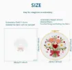 kit para bordar 20cms incluye tela hilos agujas sin bastidor motivo impreso ramo corazon 1