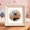 kit para bordar 20cms incluye tela hilos agujas sin bastidor motivo impreso libros flores 3