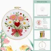 kit para bordar 20cms incluye tela hilos agujas sin bastidor motivo impreso ramo corazon 3