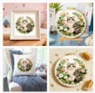 kit para bordar 20cms incluye tela hilos agujas sin bastidor motivo impreso gato flores 3