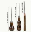 set 3 punzones mango madera anatomico lustrado para cuero telas manualidades gral 0