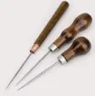 set 3 punzones mango madera anatomico lustrado para cuero telas manualidades gral 1