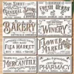 stencil plantilla 20x10cms modelo carteles vintage 8 modelos diferentes por unidad 0